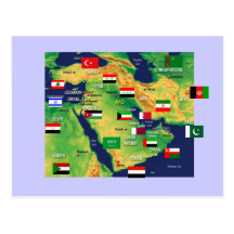 Middle-East map Postcard