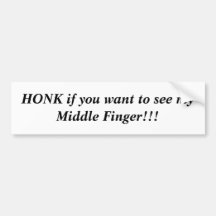 Middle Finger Bumper Sticker