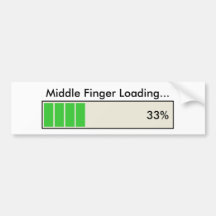 Middle Finger Loading 33 percent Bumper Stickers