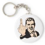 Middle Finger Salute Retro Key Chains
