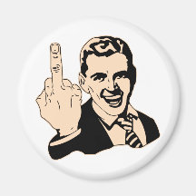 Middle Finger Salute Retro Refrigerator Magnet