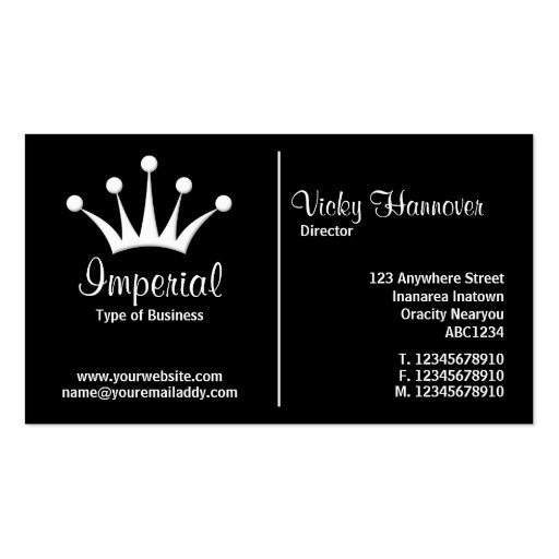 Middle Rule (Crown) - Black (Gold) Business Card Templates (front side)