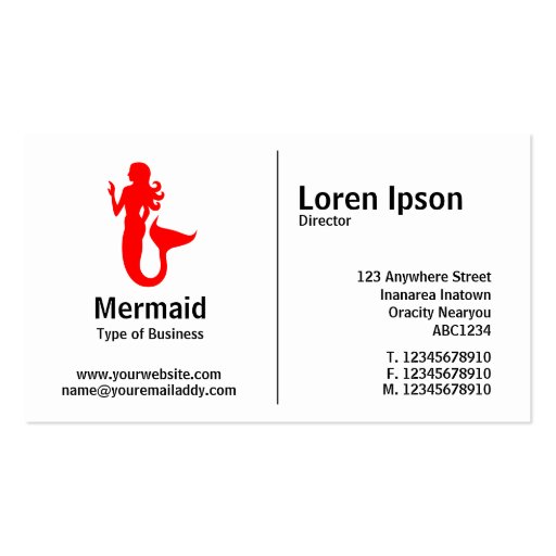 Middle Rule - Mermaid Business Card Templates (front side)