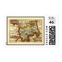 "Middle-Sex" Middlesex County Map postage