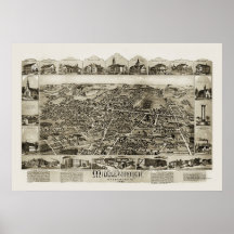 Middleborough, MA Panoramic Map - 1889 Posters