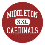 Middleton - Cardinals - High - Middleton Wisconsin Round Stickers