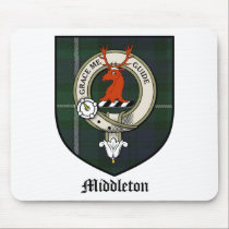 Middleton Clan Crest Badge Tartan mousepads