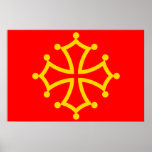 Midi-Pyrenees, France flag Poster