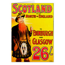 Midland Railway Scotland Bagpipe Kilt Travel Art Card