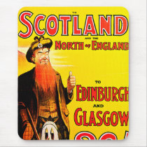 Midland Railway Scotland Bagpipe Kilt Travel Art Mousepads