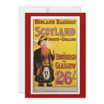 Midland Railway to Scotland Vintage Travel Custom Invites