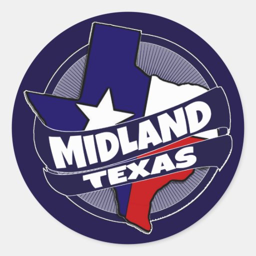 Midland Texas flag burst stickers Zazzle