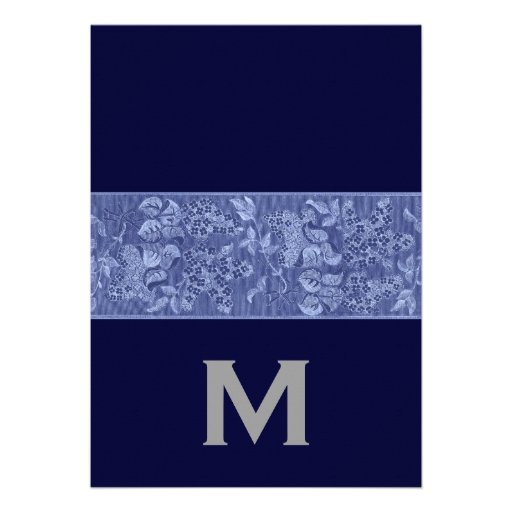 Midnight and Blue Vintage Wedding Template Invitations