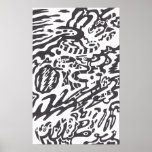 Midnight, B&W Abstract Poster Midnight, B&W Abstract Poster