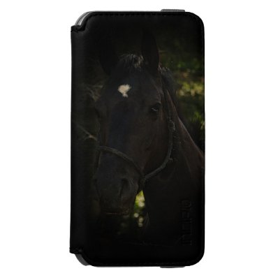 Midnight Beauty-Black Stallion Horse iPhone 6/6S Wallet Case