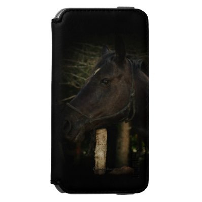 Midnight Beauty-Black Stallion Horse iPhone 6/6S Wallet Case