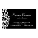 Midnight Blossom-BLACK with Monogram Business Cards