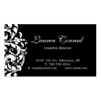 Midnight Blossom-BLACK with Monogram business cards