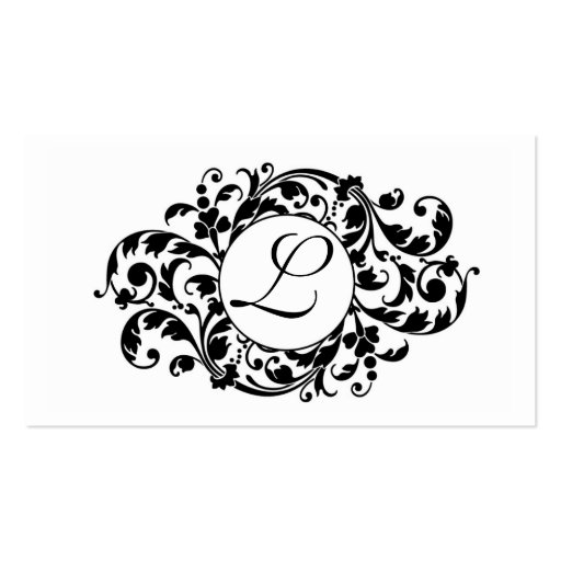 Midnight Blossom-white with Monogram Business Card (back side)
