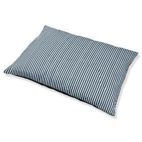 Midnight Blue and White Sailor Striped Large Dog Bed
