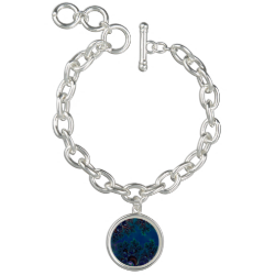 Midnight Blue Frost Crystals Fractal Bracelets