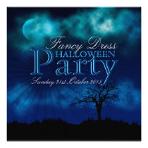 Midnight Blue Halloween Nightsky Invitation