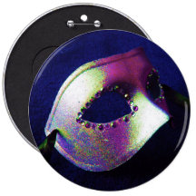 Midnight Blue Masquerade Pinback Buttons