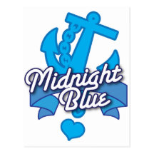 MIDNIGHT Blue Navy Rockabilly design Post Cards