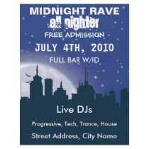 Midnight City Rave Flyer by ZazzleFlyers Midnight City Rave Flyer