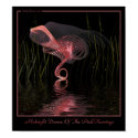 Midnight Dance Of The Pink Flamingo posters by Guiltypleasures Midnight Dance Of The Pink Flamingo posters