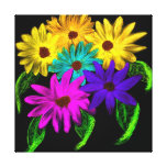 "Midnight Flowers" Pillow by Tawny's  Uniques Canvas Prints