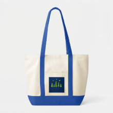 Midnight Forest with Trees Stars and Moon Impulse Tote Bag