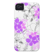 Midnight Garden Hawaiian Hibiscus iPhone 4 Cases