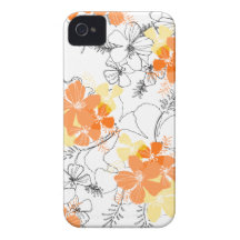 Midnight Garden Hawaiian Hibiscus iPhone 4 Cases