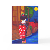 Midnight Geisha Greeting Cards