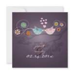 Midnight Kiss/Love Birds floating hearts/plum Custom Invite