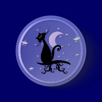 Midnight Kitty Button