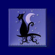 Midnight Kitty Magnets buttons