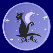 Midnight Kitty Stickers