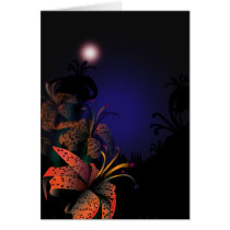 Midnight Lillies Greeting Cards