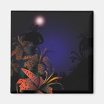 Midnight Lillies fridge magnet