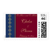 Midnight Merlot Wedding Invitation postage