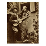 Midnight Minstrel Serenade - Vintage 1881 Post Card