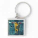 Midnight Moonlight Aoudad Keychain