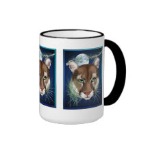 Midnight Mountain Lion Mugs