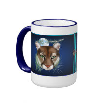 Midnight Mountain Lion Mugs
