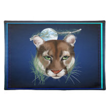 Midnight Mountain Lion Placemat