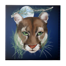 Midnight Mountain Lion Tile