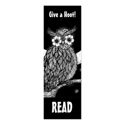 Midnight Owl Book Mark Business Card Templates (front side)