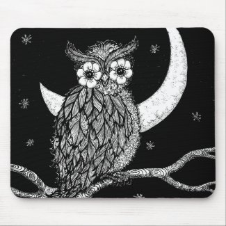 Midnight Owl Mouse Pad